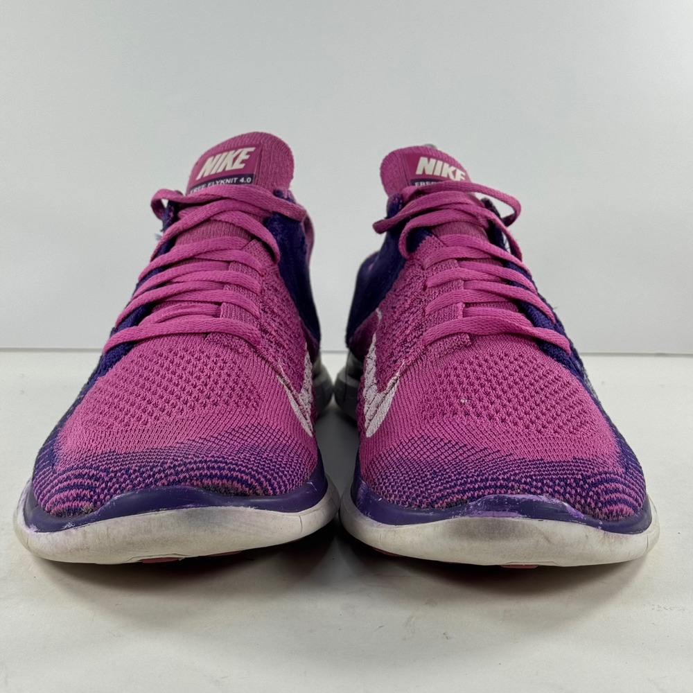 Nike Free Flyknit 4.0 Womens Purple Pink‎ Running Shoes 631050-615 Size 8.5 - Picture 4 of 12